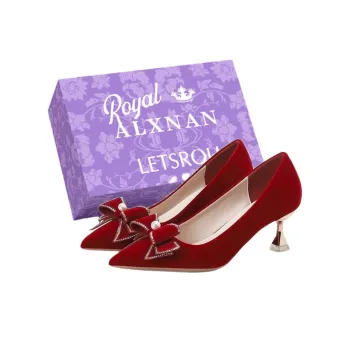 Alxnan Chunky Heel High Heels Women's Burgundy