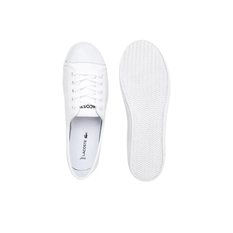 LACOSTE Anti Slip Wear Resistant Low Top Casual Shoes Women's White-4