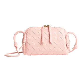Bottega Veneta Lambskin Crossbody Bag Women's Shell Color