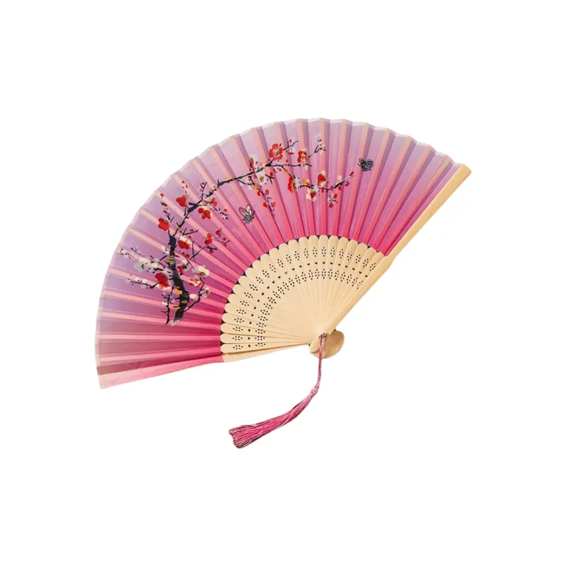 JINGDI Twill Damask And Silk Foldable Small Fan-6