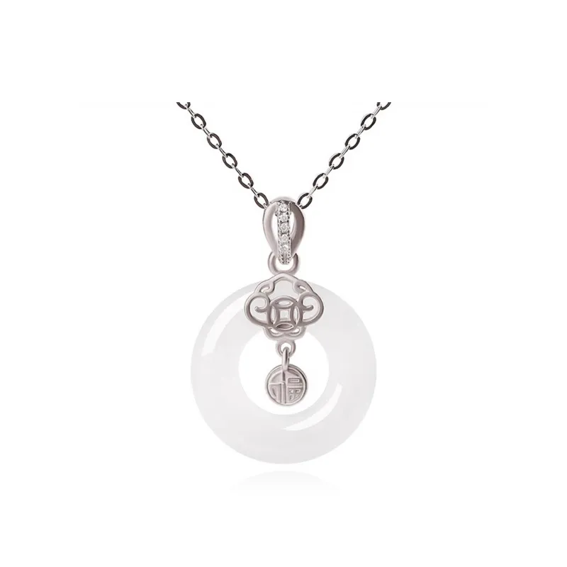 EADDA JEWELRY Hetian Jade Pendants White Jade Unisex-0