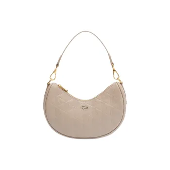LACOSTE Cow Leather One Shoulder Handbag Women's Beige