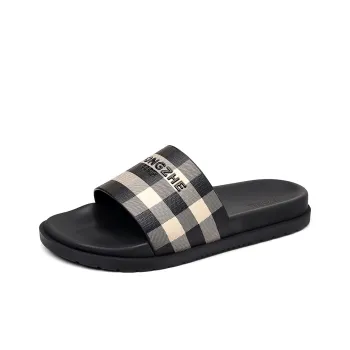 XIMO BULL Rubber Sole Slip Resistant Slide Slippers Men's Black