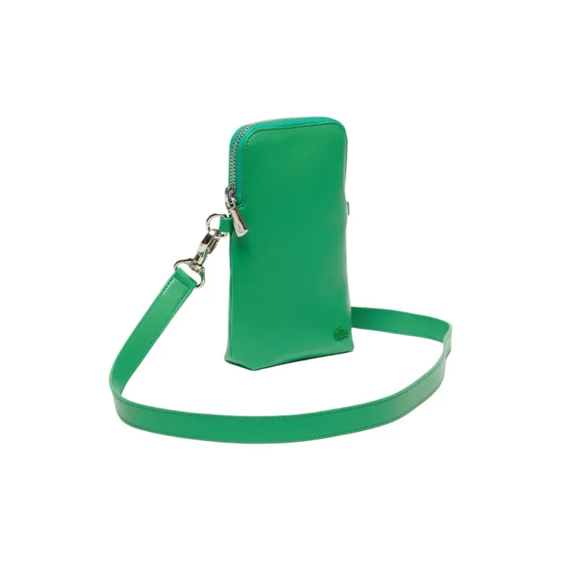 LACOSTE Synthetic Leather Cell Phone Pouch Women's Green-1