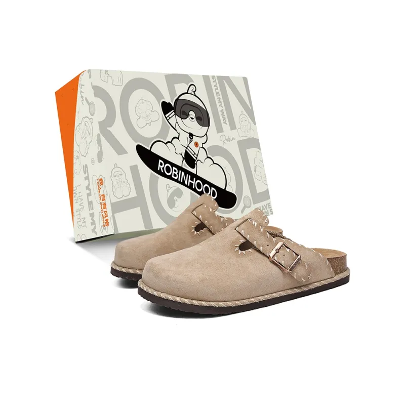 ROBINHOOD Quiet Odor Resistant Abrasion Resistant Slip Resistant Closed Toe Slippers Unisex Box-12