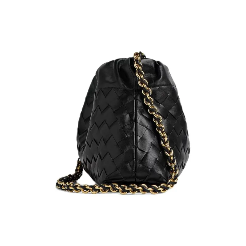 Bottega Veneta Dustbag Calfskin Shoulder Bag Women's Black-2