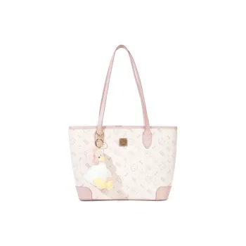 SHORT HAIR GIRL PU Shoulder Bag, Tote Bag, Crossbody Bag Women's Cherry Blossom Pink/Pink/Black