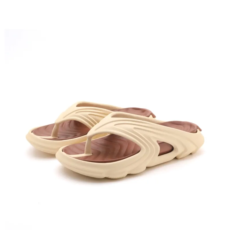DOUBLE STAR 88 Abrasion Resistant Slip Resistant Flip Flops Unisex Beige Brown-1