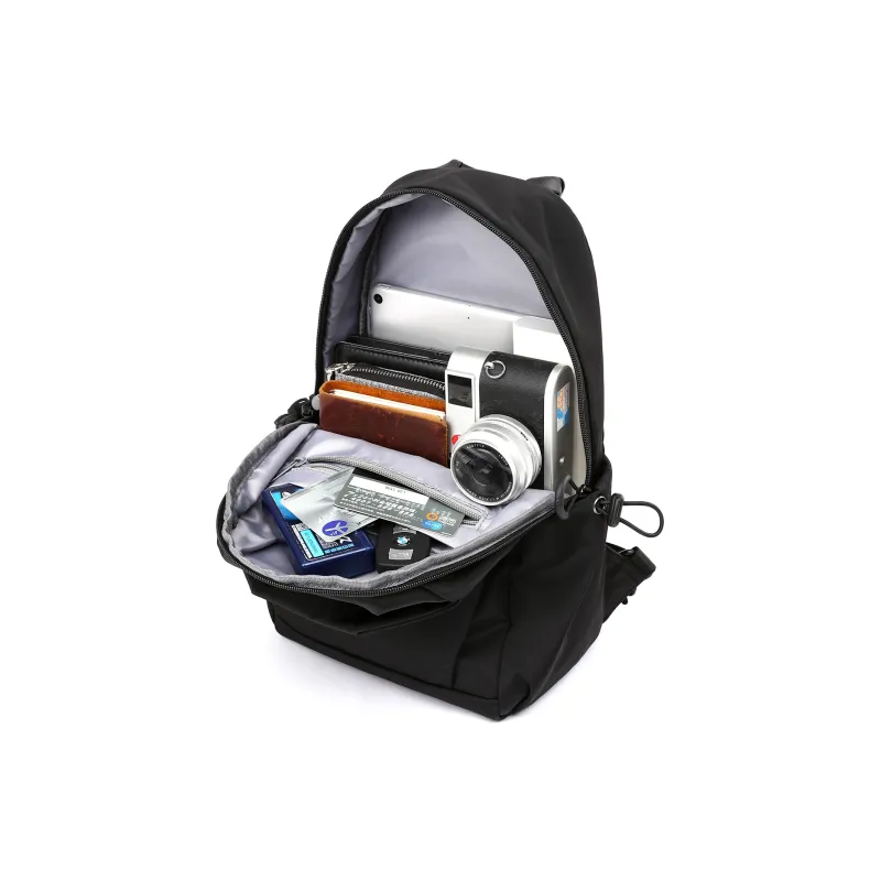 MOYYI Oxford Mini Backpack Regular Unisex Black/Khaki-2