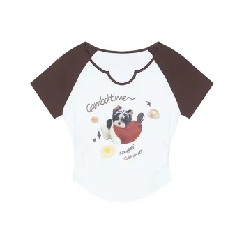 ELF SACK T Shirts Women's Naughty Blue & Coffee