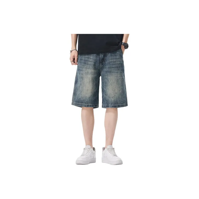 FAIRWHALE Denim Shorts Unisex Blue-0