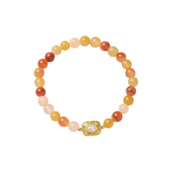 ZUIWENGLANGYASHANWENCHUANG Golden Silk Jade Bracelets Women's