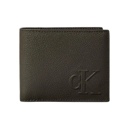 CALVIN KLEIN Grain Leather Wallet Men's White Whale Brown