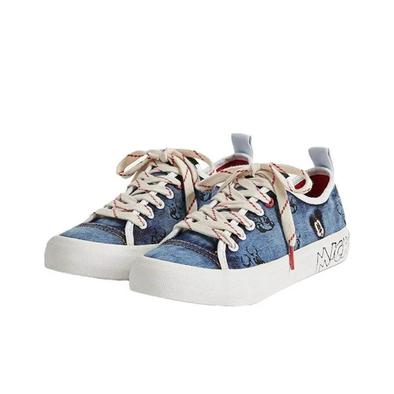 Desigual Alpha Mick Ey Denim Abrasion Resistant Low Top Skateboard Shoes Women's Blue-1