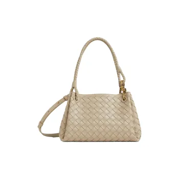 Bottega Veneta Intrecciato Lambskin Shoulder Bag, Crossbody Bag, Handbag Medium Size Women's Khaki