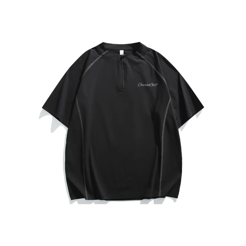 CHARLIE GOLF T Shirt Unisex Polar Black-0