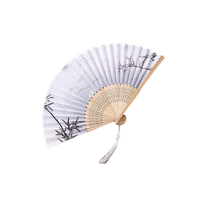 JINGDI Twill Damask And Silk Foldable Small Fan-24
