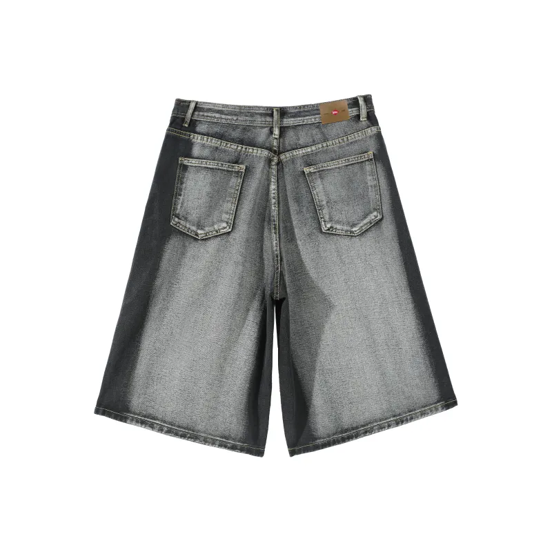 Lee Cooper Denim Shorts Unisex Black Gray Color-1