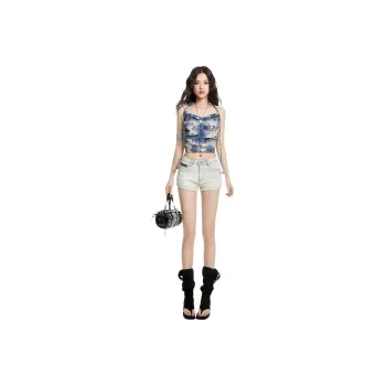 7 SEVFUN Denim Shorts Women's Light Blue