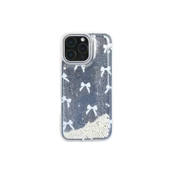 Wei Xin TPU Material Pearl Sand Blue Bowknot Phone Cases Compatible With IPhone 16/15 Pro Max/Apple 13/14 Pro/Max