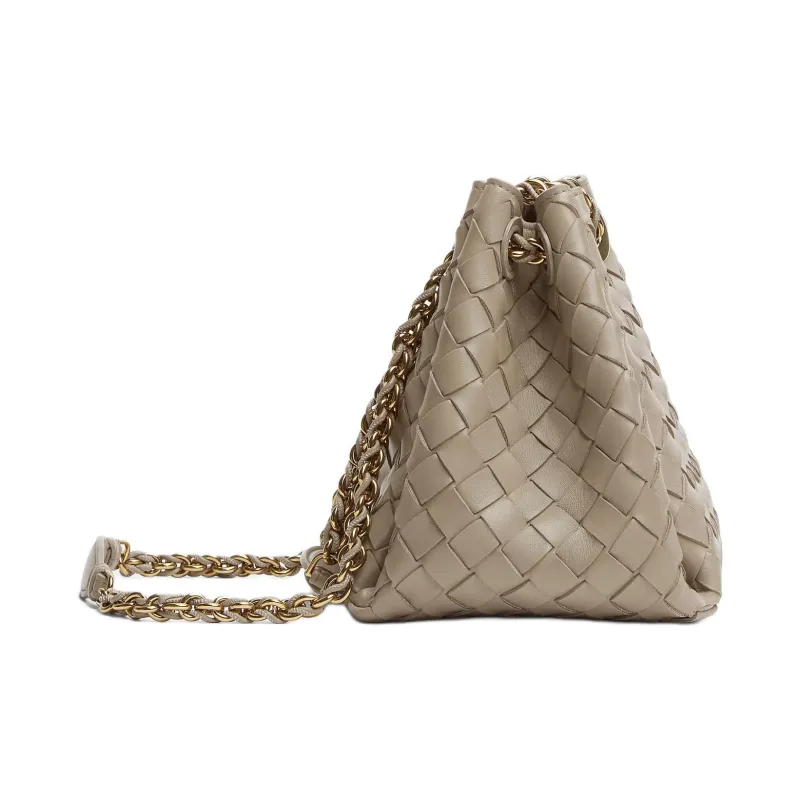 Bottega Veneta Intrecciato Lambskin Shoulder Bag Trumpets Women's Umber-1