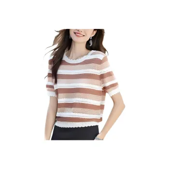Flowers In Water Set in Sleeve T Shirt Women's