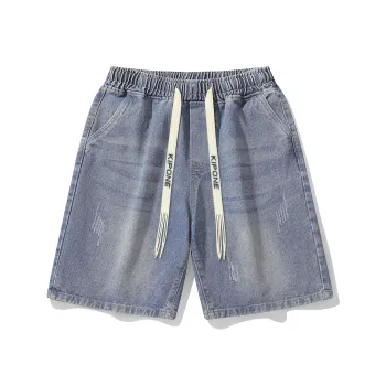 KIPONE Denim Shorts Unisex Blue