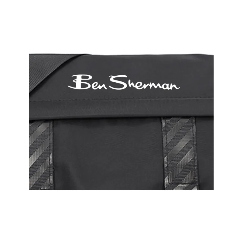 BEN SHERMAN Nylon Messenger Bag, Shoulder Bag Unisex Black-4
