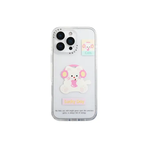 Sopi Acrylic Material Apple Headphone Kitten Phone Cases Compatible With IPhone 16/15 Pro Max/Apple 13/14 Pro/Max