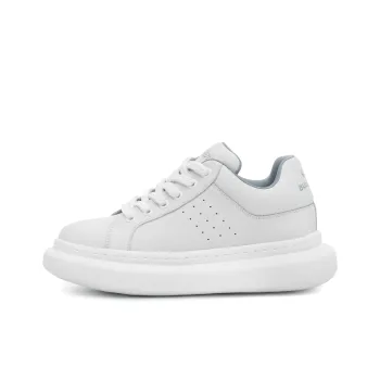 BULLKVIE Anti Slip Wear Resistant Low Top Skateboard Shoes Unisex White