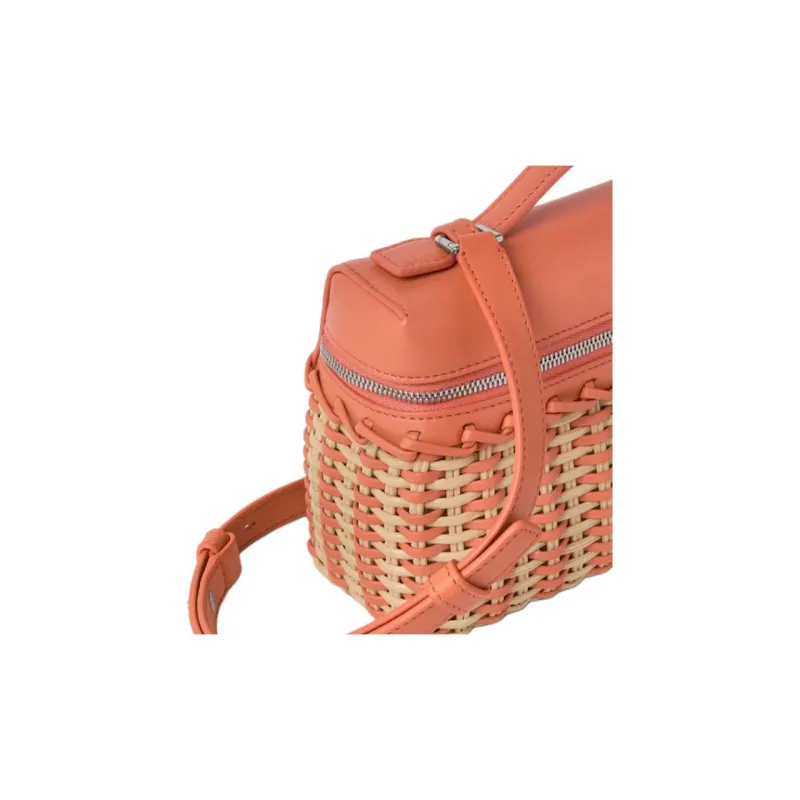 Loro Piana Wicker Handbag Women's Orange-4