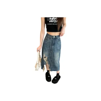 7 SEVFUN Denim Long Skirt Women's