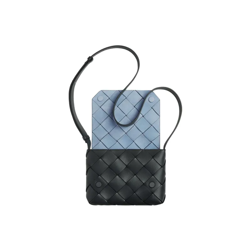 Bottega Veneta Diago Calfskin Shoulder Bag, Crossbody Bag Trumpets Men's Black-1