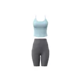 Glacier Blue Camisole+Limestone Knee-Length Pants