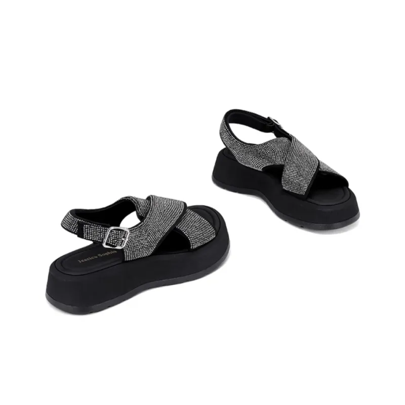 JESSICA SOPHIA One Strap Sandals Women's Gunmetal-2