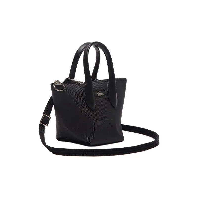 LACOSTE PVC Tote Bag, Shopping Bag, Crossbody Bag, Handbag Mini Women's Black-1