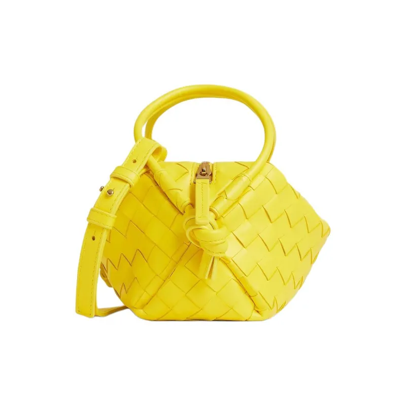 Bottega Veneta LOOP Cow Leather Handbag Women's Sulfur Color-2