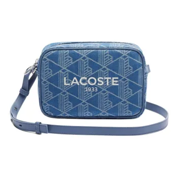 LACOSTE Cotton Fabric Shoulder Bag Mini Women's Blue