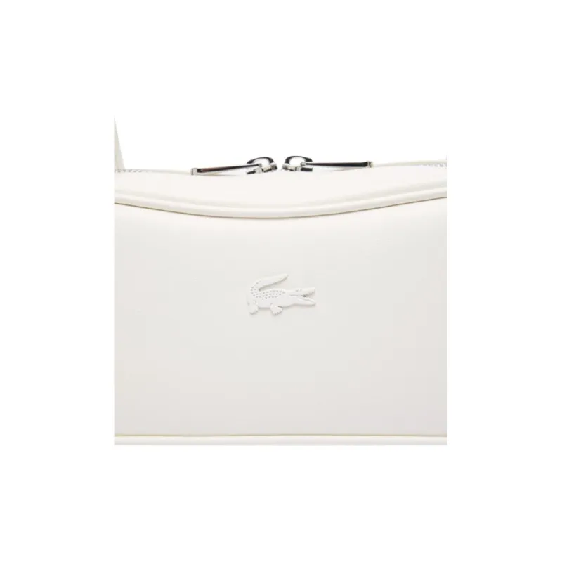 LACOSTE Cow Leather Shoulder Bag Women's White-3