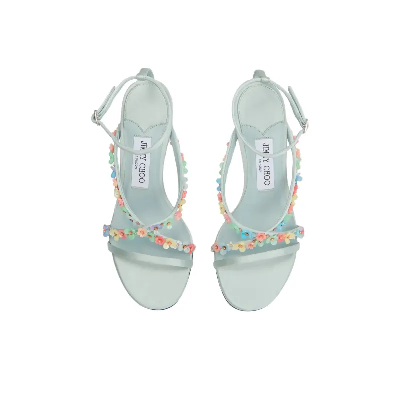 Jimmy Choo Blanche One Strap Sandals 9cm Women's Light Teal-3