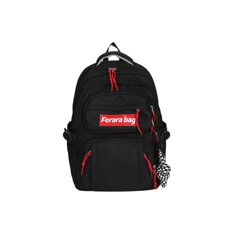 WICKBUEN Oxford Backpack Regular Unisex Orange Red/White/Black-12