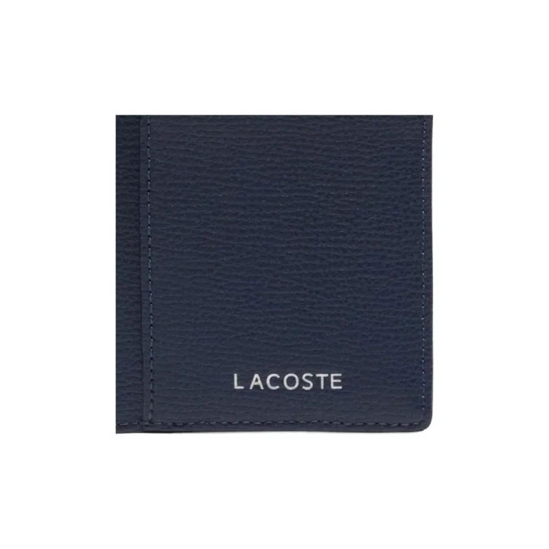 LACOSTE Cow Leather Wallet Men's Marine Blue-4