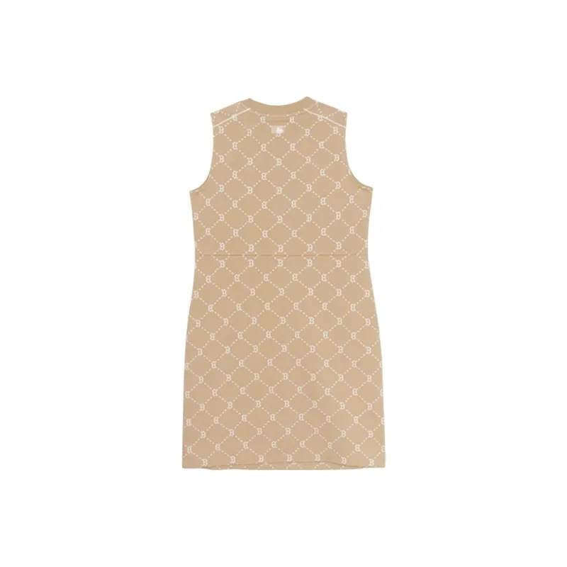 MLB Monogram Boston Red Sox Sleeveless Dress Women's Light Beige-1