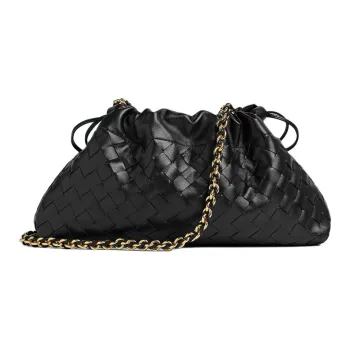 Bottega Veneta Dustbag Calfskin Shoulder Bag Women's Black
