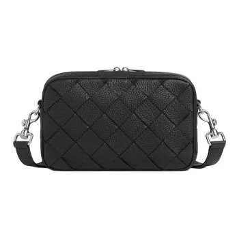 Bottega Veneta Intrecciato Calfskin Camera Bag, Shoulder Bag, Crossbody Bag Trumpets Men's Black