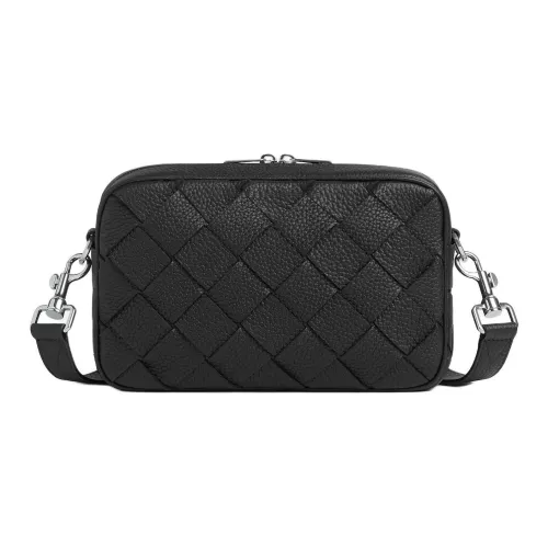 Bottega Veneta Intrecciato Calfskin Camera Bag, Shoulder Bag, Crossbody Bag Trumpets Men's Black