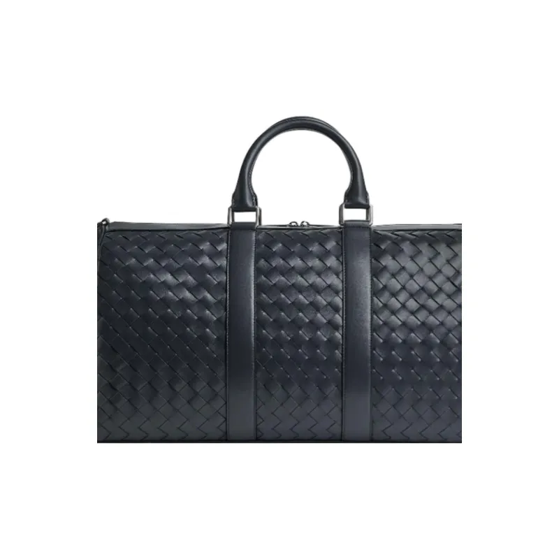 Bottega Veneta Intrecciato Cow Leather Travel Bag Men's Gray-3