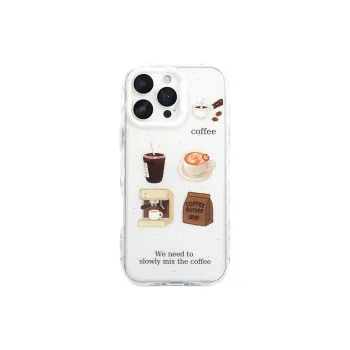 Wei Xin Acrylic Material Ink Splatter Coffee Latte Phone Cases Compatible With IPhone 16/15 Pro Max/Apple 13/14 Pro/Max