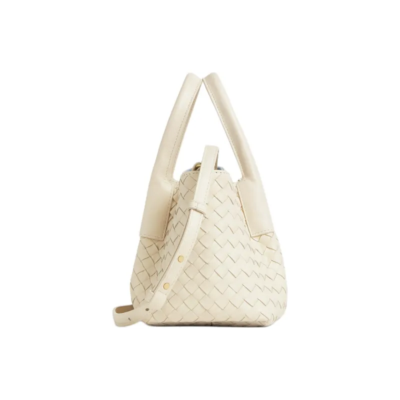 Bottega Veneta Intrecciato Calfskin One Shoulder Handbag Trumpets Women's Ice-1