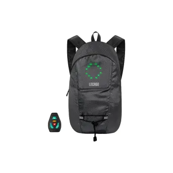 LECAGE Polyester Backpack Regular Unisex Black/Green/Gray